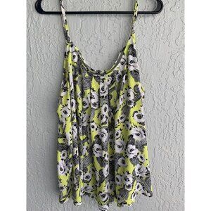 TORRID 3 Neon Yellow Flowers Tank Top